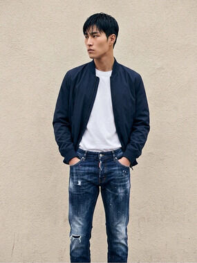 Dsquared2 Cool Guy Paint Splatter Distressed Jeans Blue